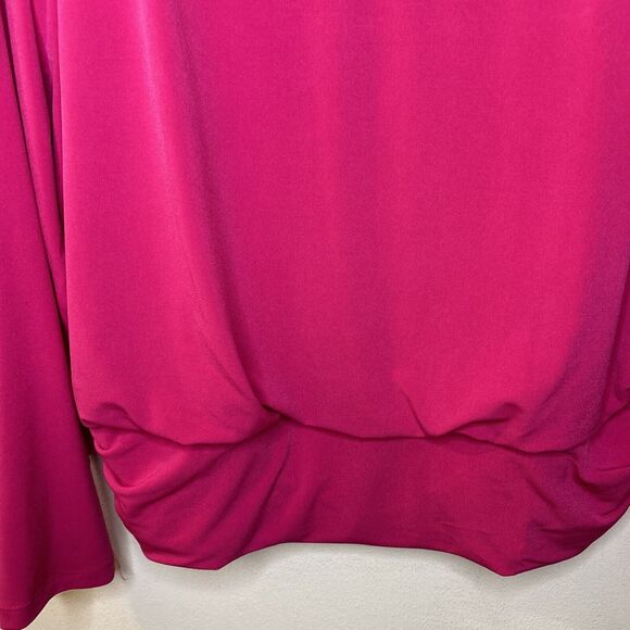 Inc Womens Top Size XXL long sleeve dark pink peekaboo vneck tunic - Picture 4 of 8